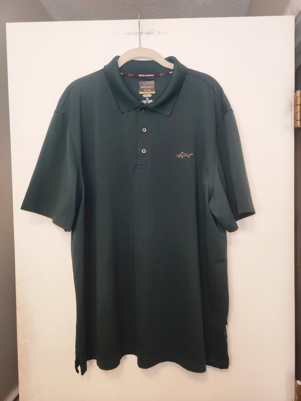 Greg Norman Collection Men’s Dark Green Polo with Shark Logo XL